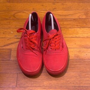 Vans authentic monochrome red size 9.5